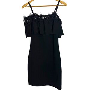 By & By Black Women's 7 Bodycon Dress Party Off Shoulder Ruffle Lace Black‎